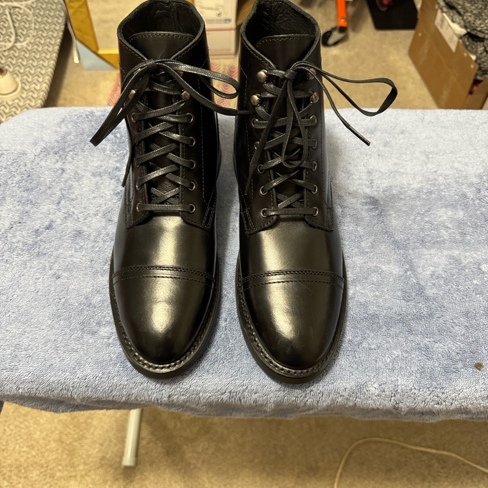 Thursday Boot Company Black Leather Cap Toe Men's Boots Size 9